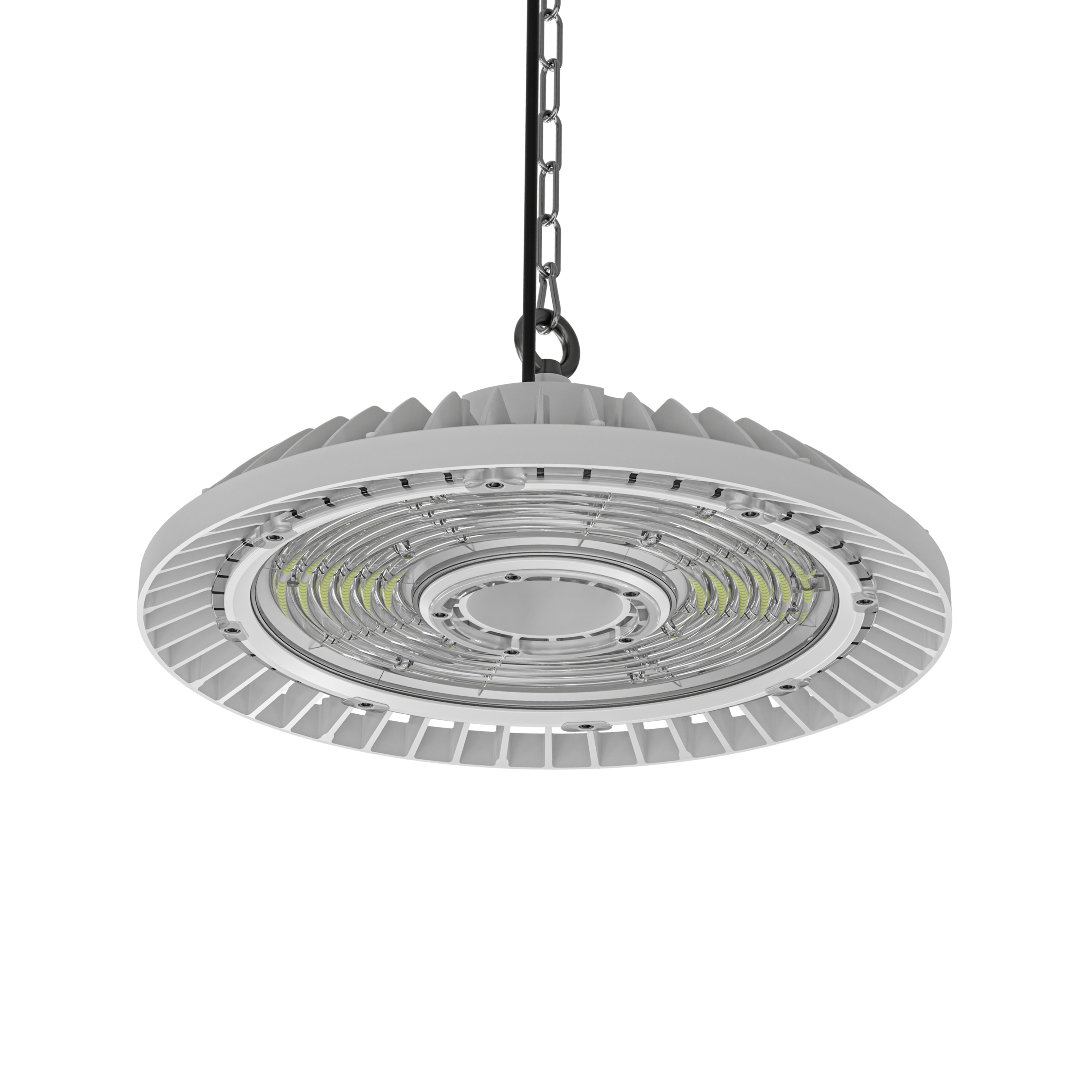 welight intelligent | LHS 606 MultiPower LED-Hallenstrahler – Perspektive Detailansicht weiss matt
